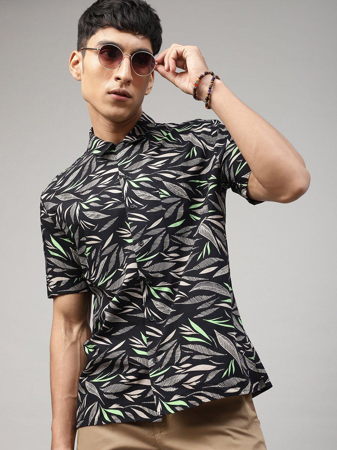 antony morato men multicoloured regular fit printed casual shirt