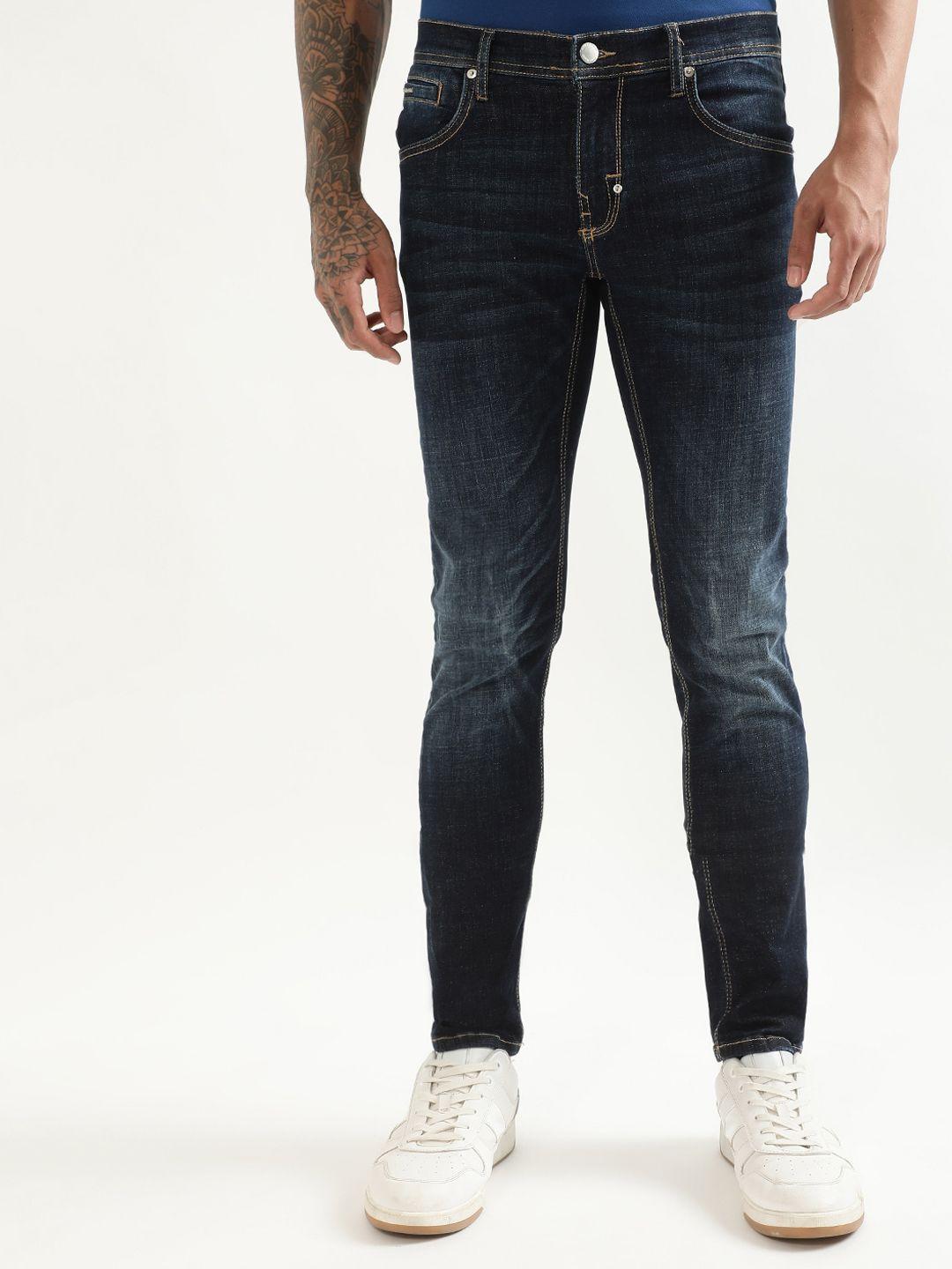 antony morato men super skinny fit cotton mid-rise stretchable jeans