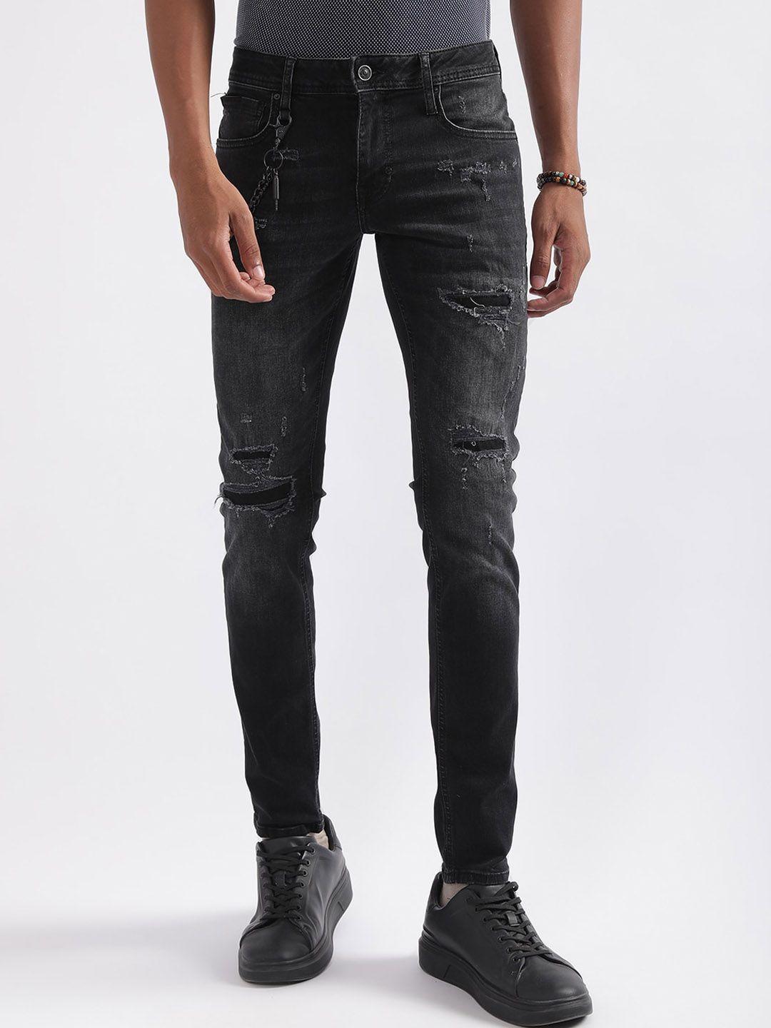 antony morato men tapered fit mildly distressed heavy fade jeans
