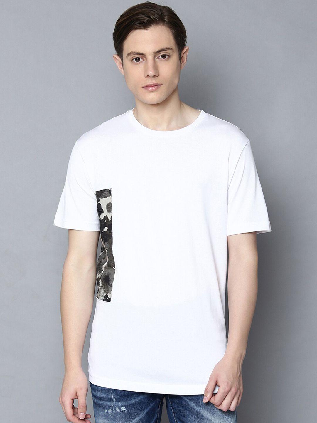 antony morato men white solid round neck t-shirt