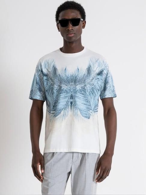 antony morato off white cotton regular fit printed t-shirt