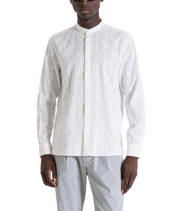 antony morato off white straight fit shirt