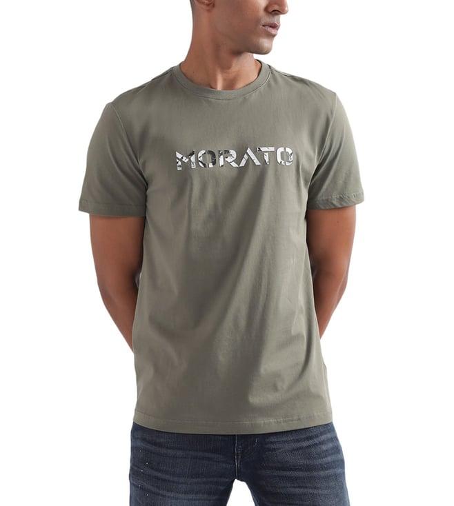 antony morato sage green logo slim fit t-shirt