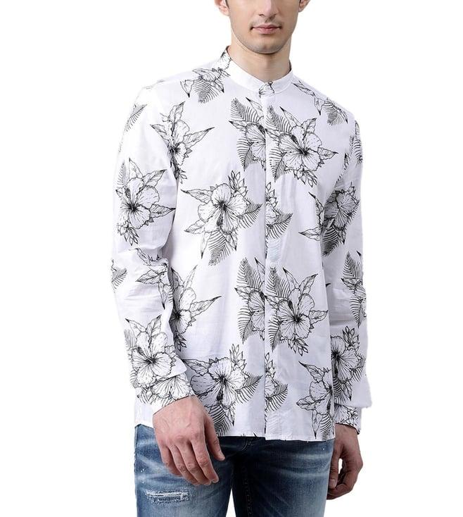 antony morato white madrid floral print straight fit shirt