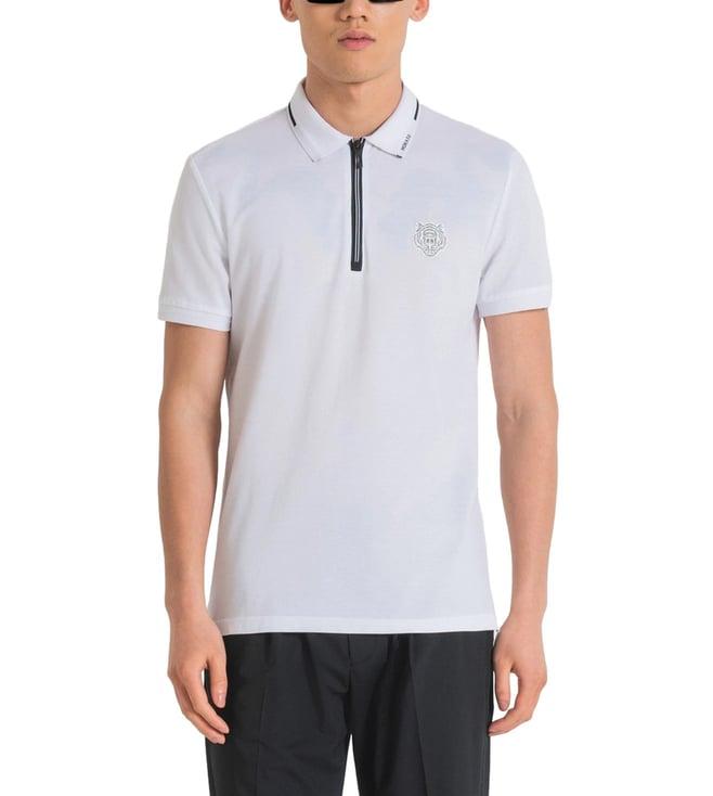 antony morato white slim fit polo t-shirt