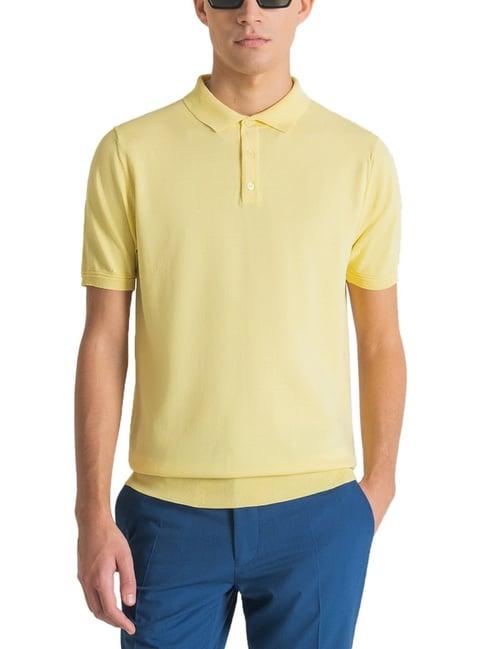 antony morato yellow slim fit polo t-shirt