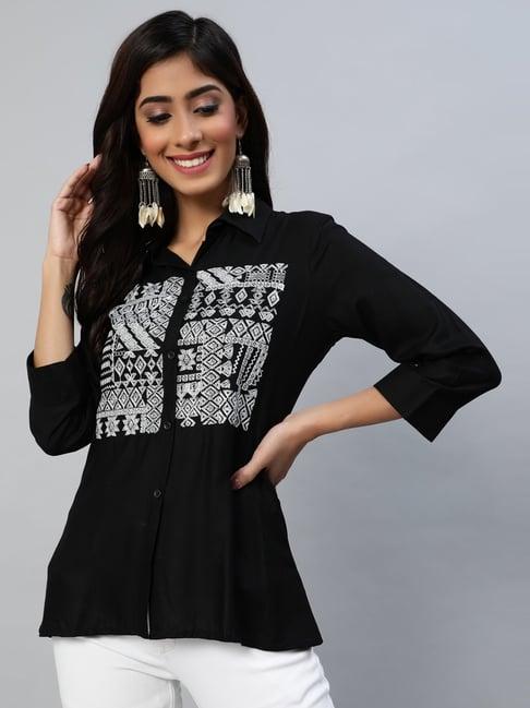 anubhutee black embroidered shirt