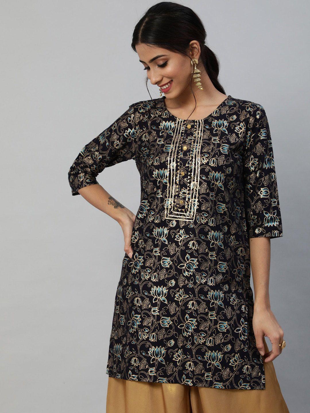 anubhutee ethnic motifs printed gotta patti gotta patti kurti