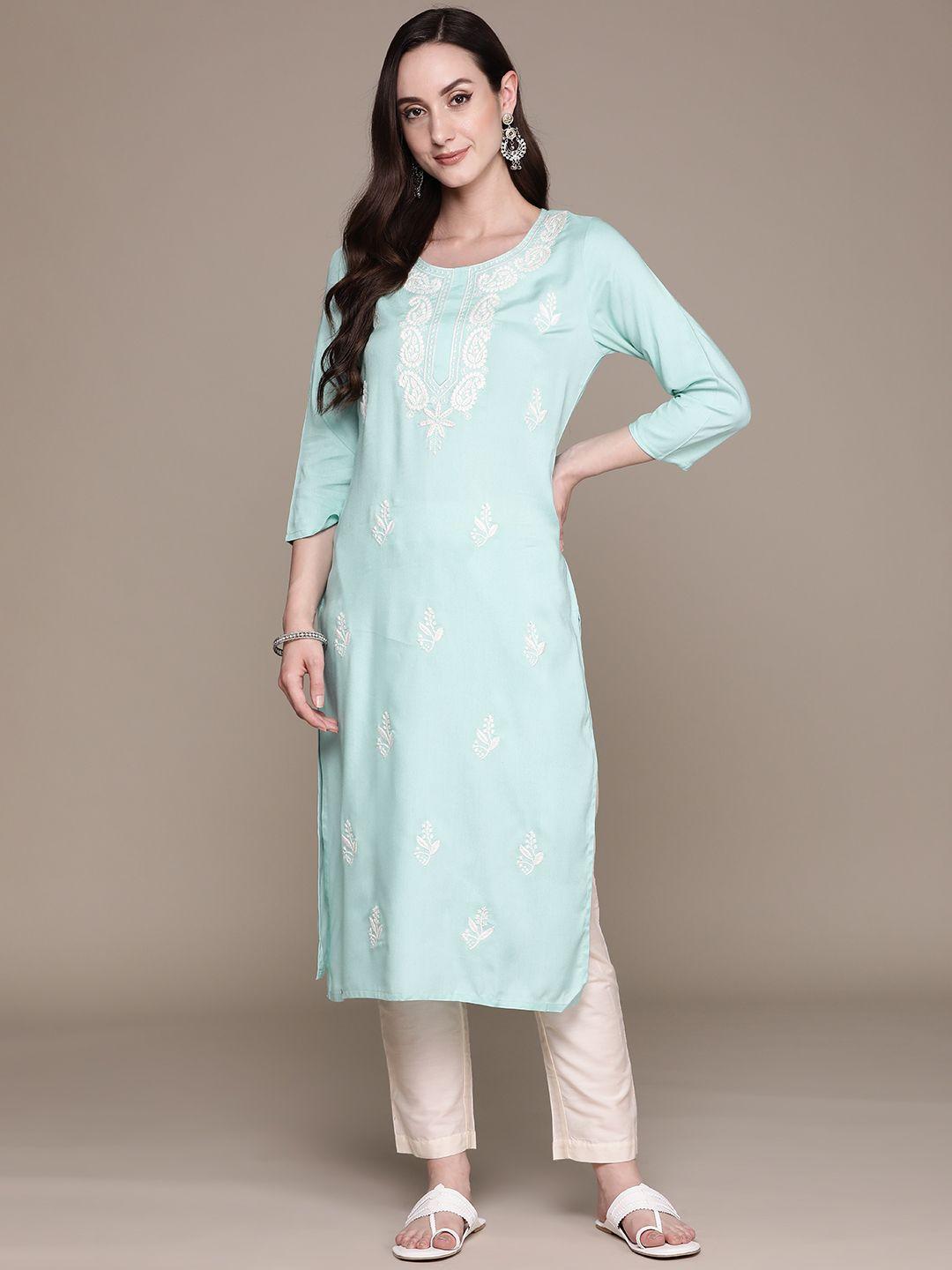 anubhutee floral embroidered kurta