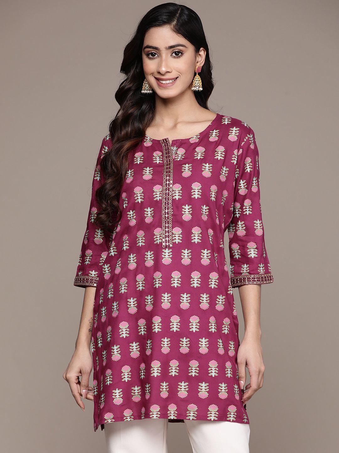 anubhutee floral printed kurti