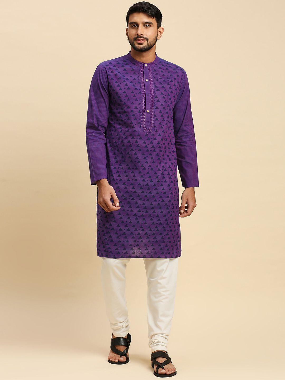 anubhutee geometric printed pure cotton kurta