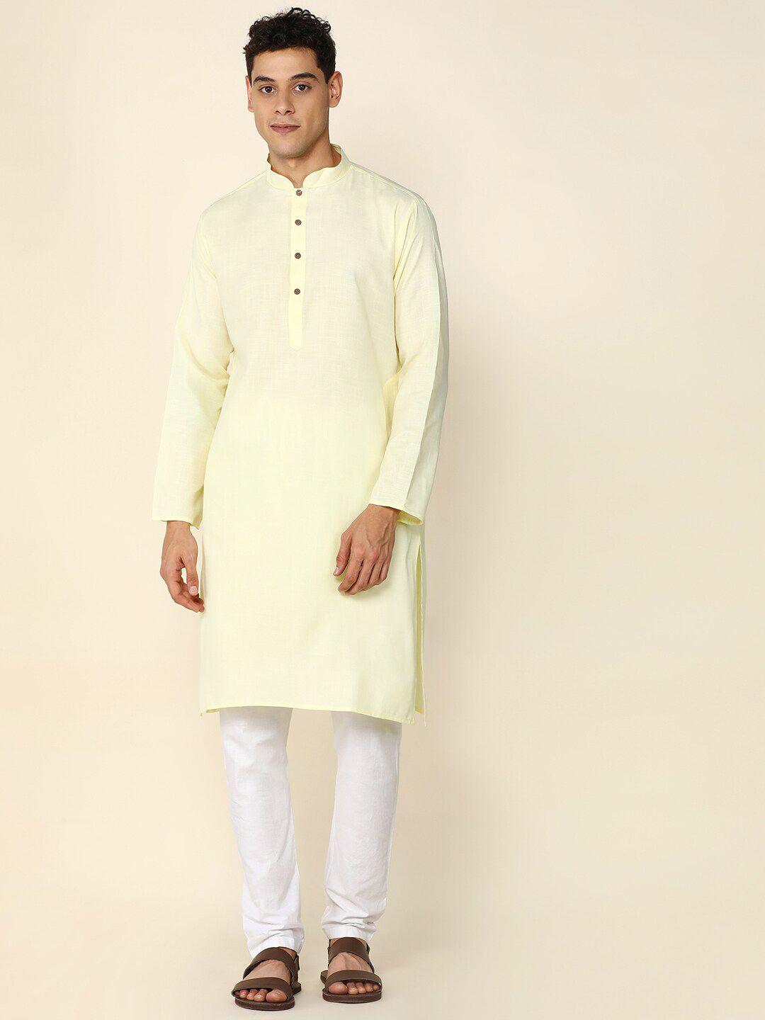 anubhutee mandarin collar straight kurta with pyjamas