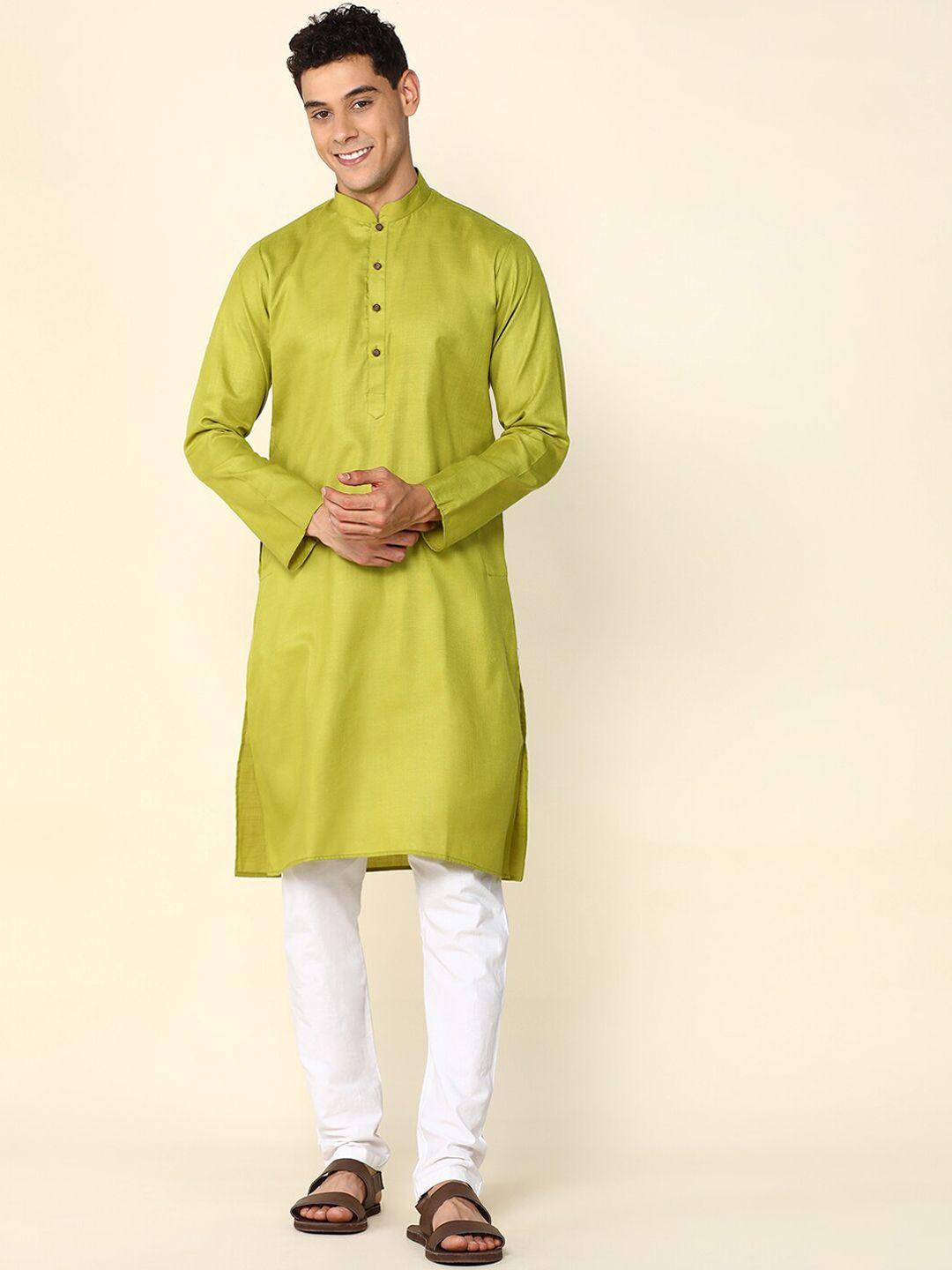 anubhutee mandarin collar straight kurta with pyjamas