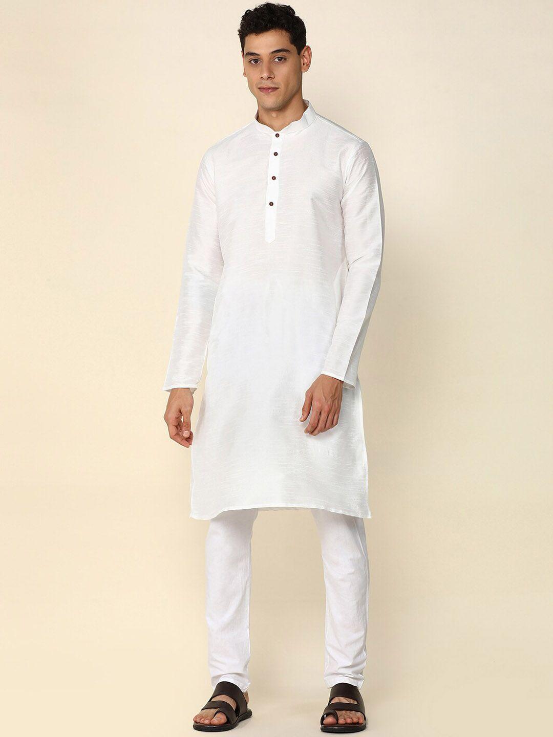 anubhutee mandarin collar straight kurta with pyjamas