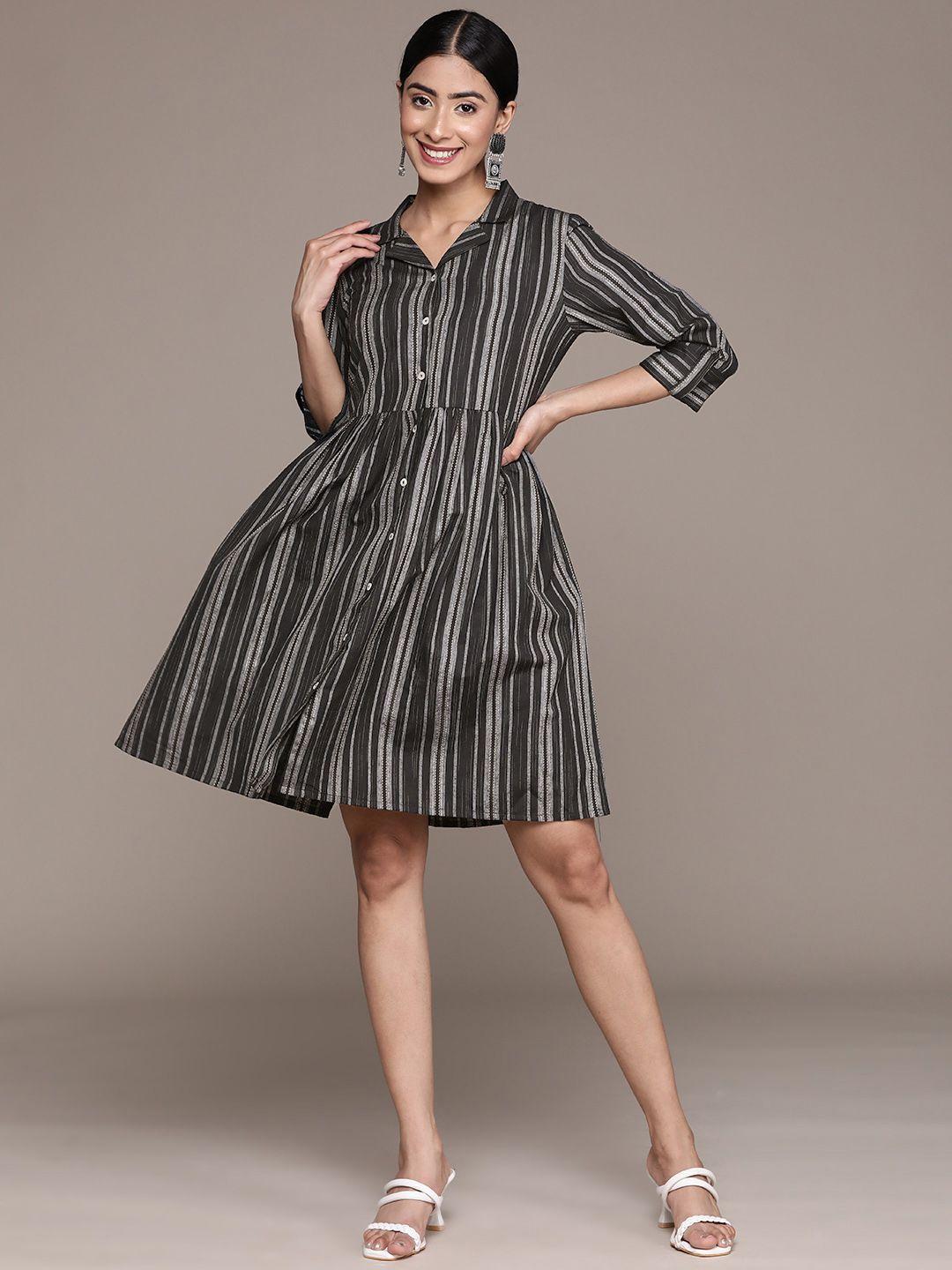 anubhutee striped a-line dress