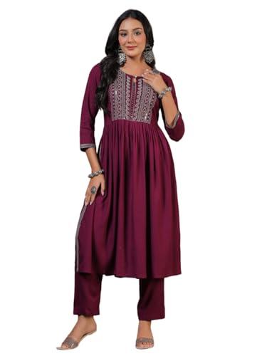 anubhutee women's cotton regular tunic shirt (abwkaaw23075_pl_purple