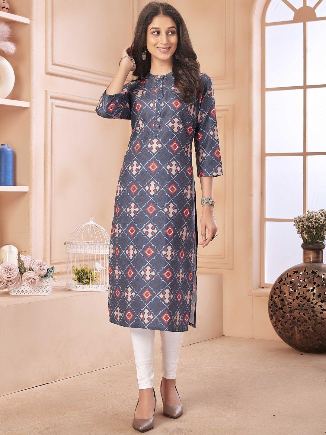 anubhutee women ethnic motifs printed mirror work kurta