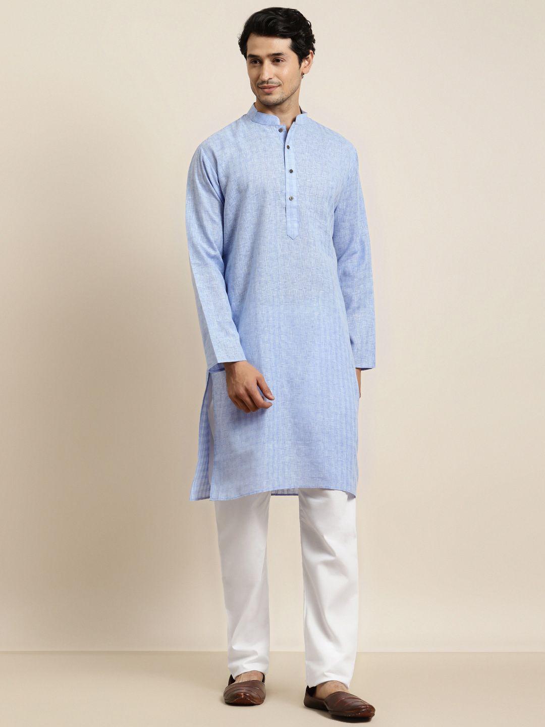 anug by sojanya men blue kurta with pyjamas