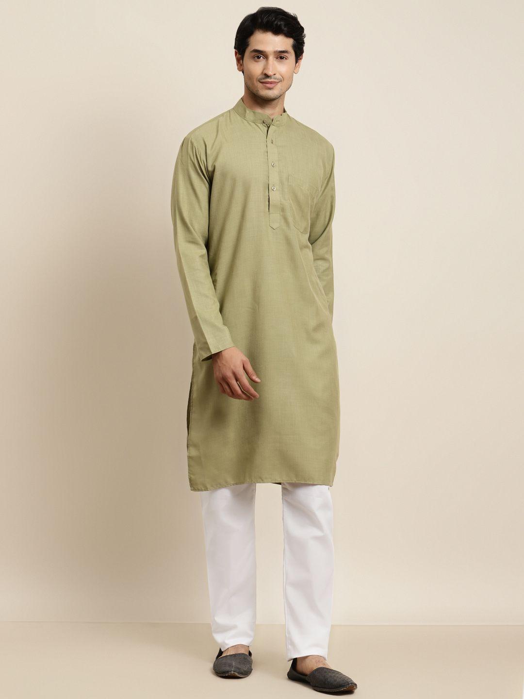 anug by sojanya men green kurta with pyjamas