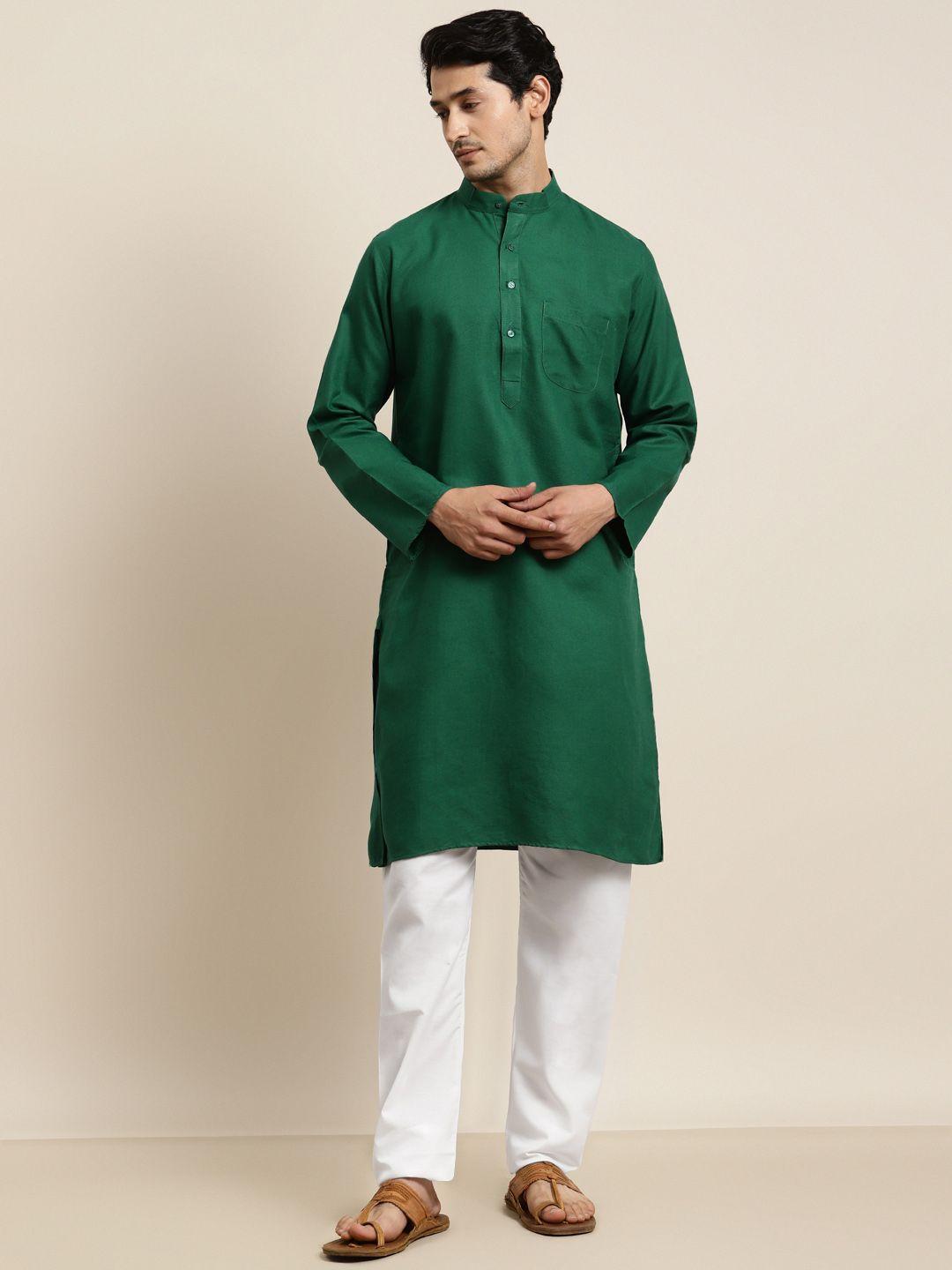 anug by sojanya men green kurta with pyjamas