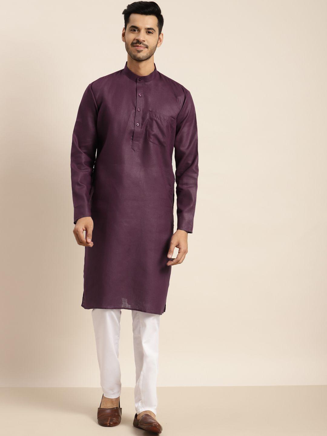 anug by sojanya men purple kurta with churidar