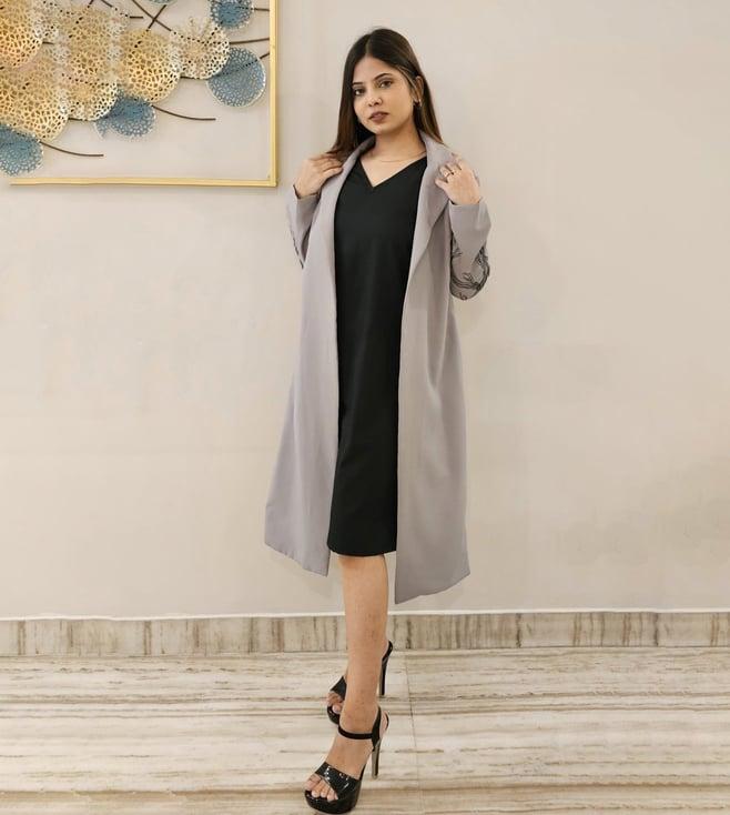 anuja banthia black & grey dress with jacket