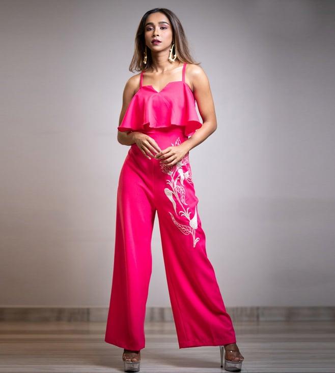 anuja banthia fuchsia pink florescence jumpsuit