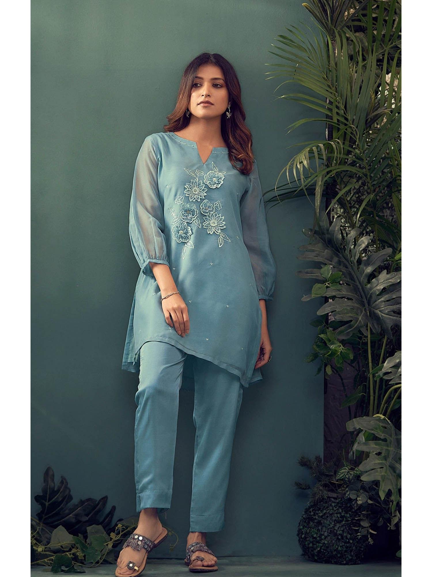 anushka soft blue co-ord (set of 2)