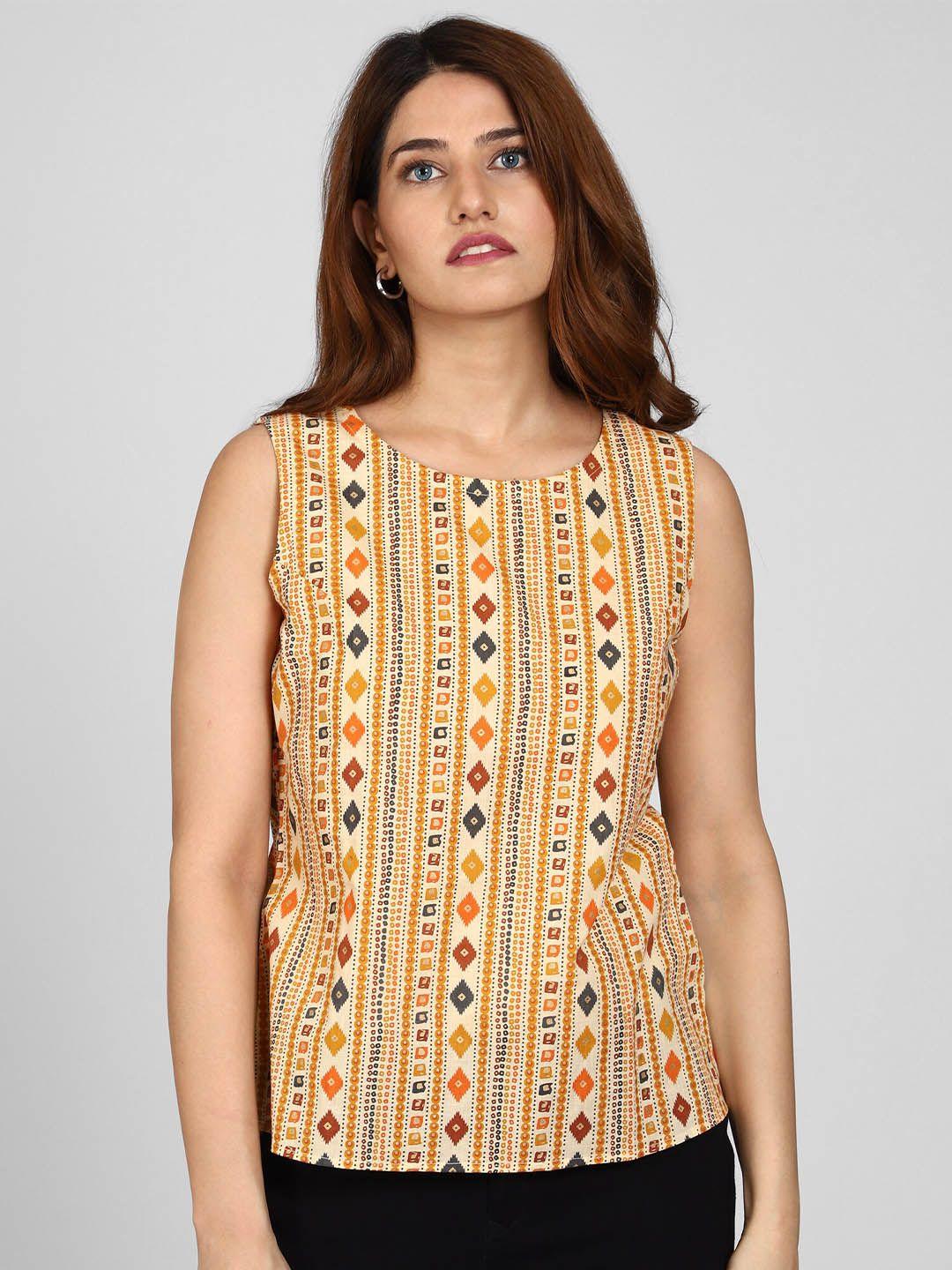 anuthi yellow floral print top