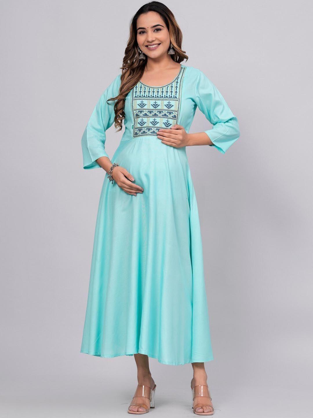 anuttara fashions women yoke design thread work maternity anarkali kurta