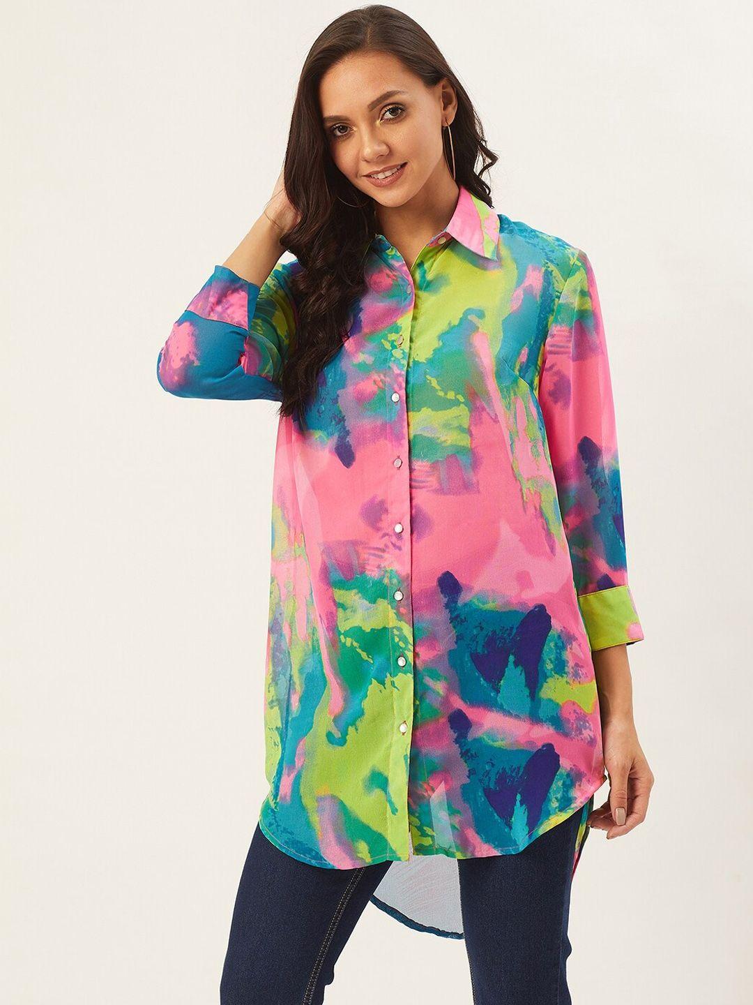anvi be yourself women multicoloured printed shirt style top