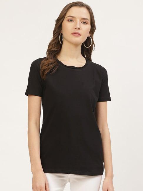 anvi be yourself black regular fit t-shirt