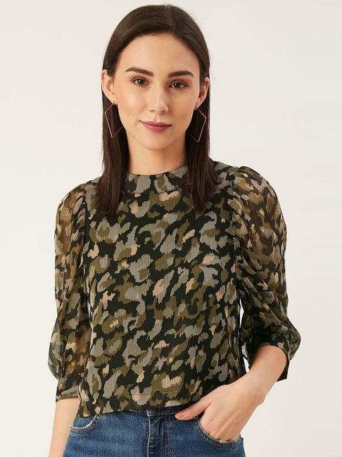 anvi be yourself green camouflage top