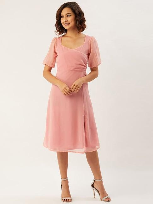 anvi be yourself peach shift dress