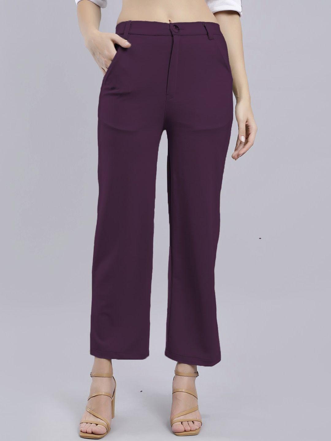 anvi be yourself women relaxed straight leg high-rise reversible pleated trousers