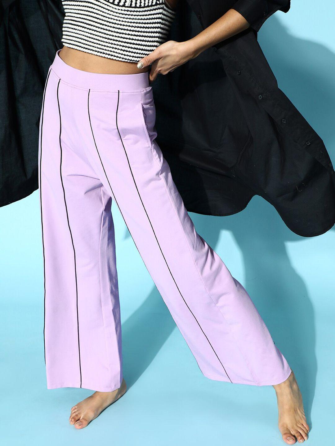 anwaind women colourblocked relaxed-fit lounge pants