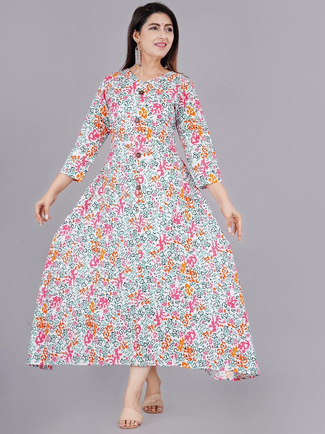 ao services abstract printed a-line ethnic dress