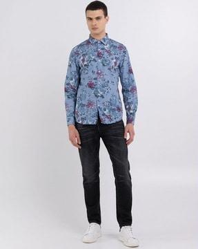 aop floral poplin shirt