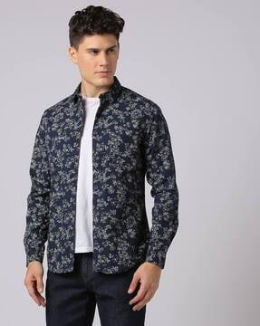 aop printed slim fit shirt