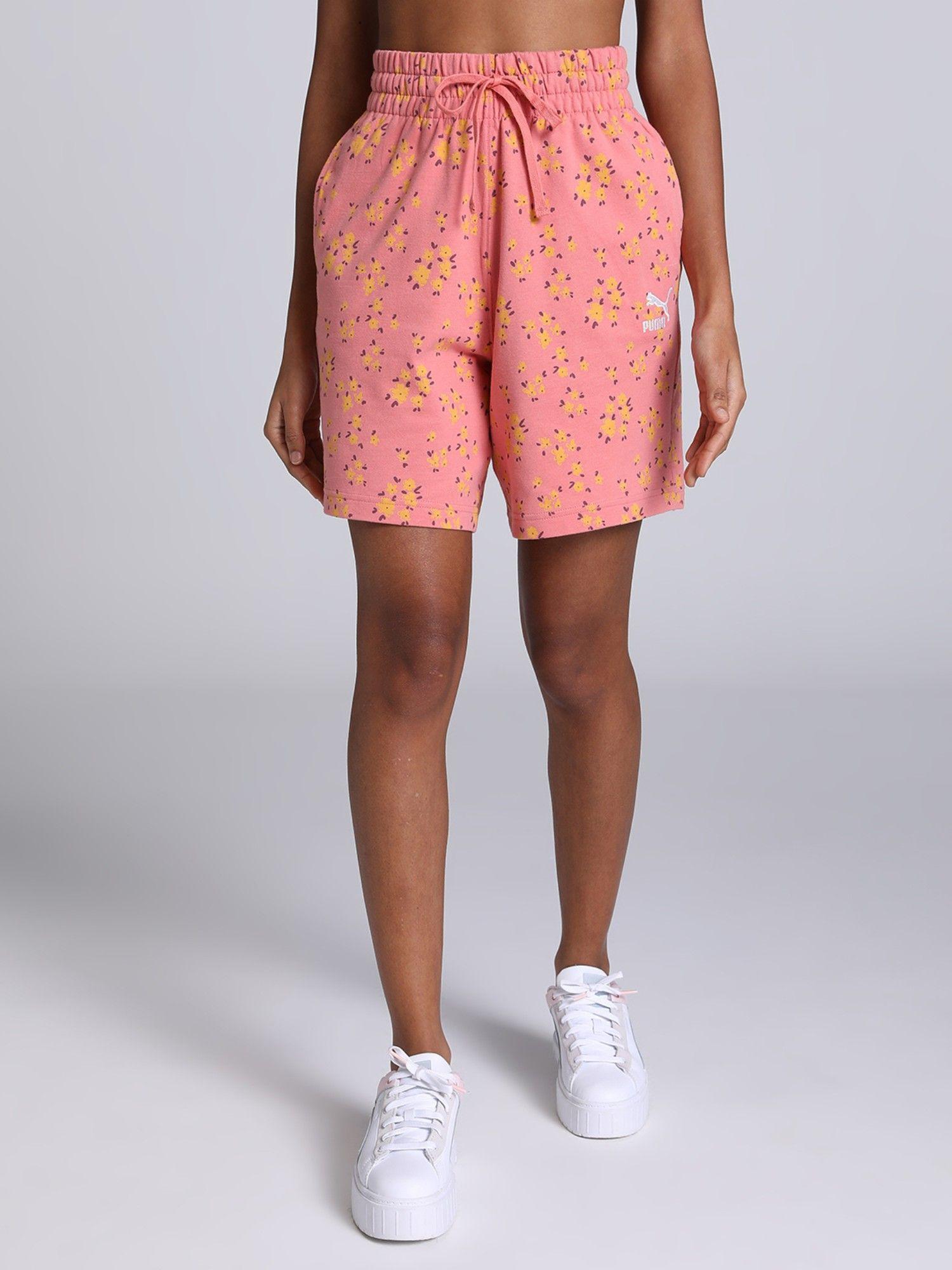 aop womens pink shorts