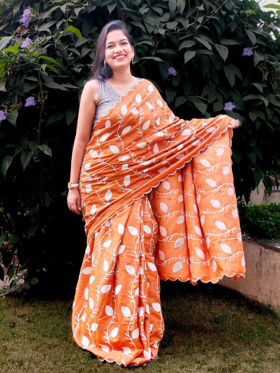 apaapi threads of glory embroidered art silk saree