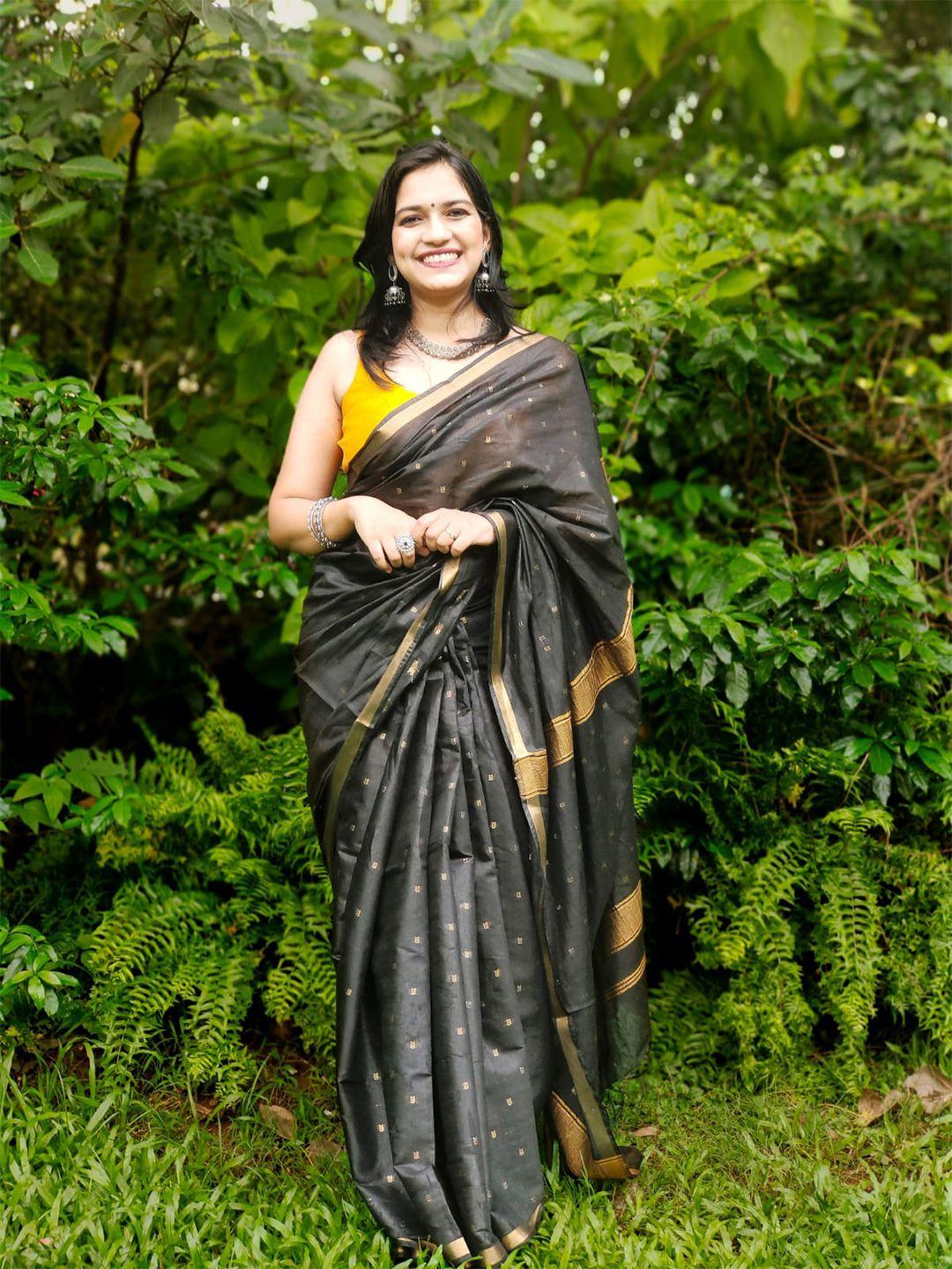 apaapi threads of glory ethnic motif woven design zari maheshwari saree