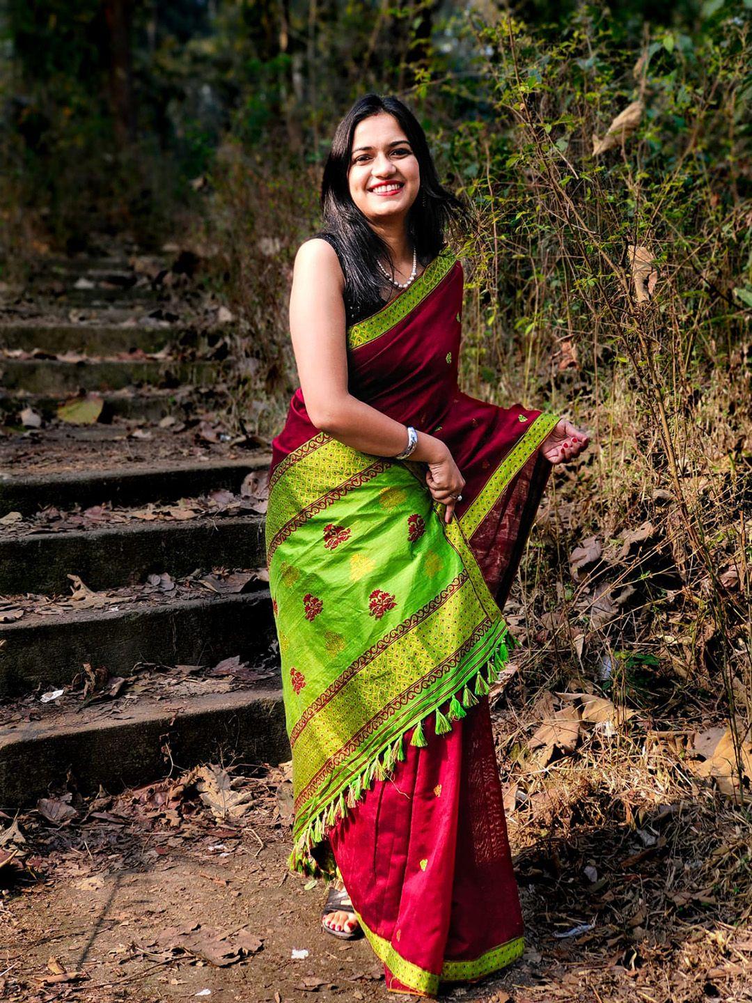 apaapi threads of glory woven design zari pure cotton saree