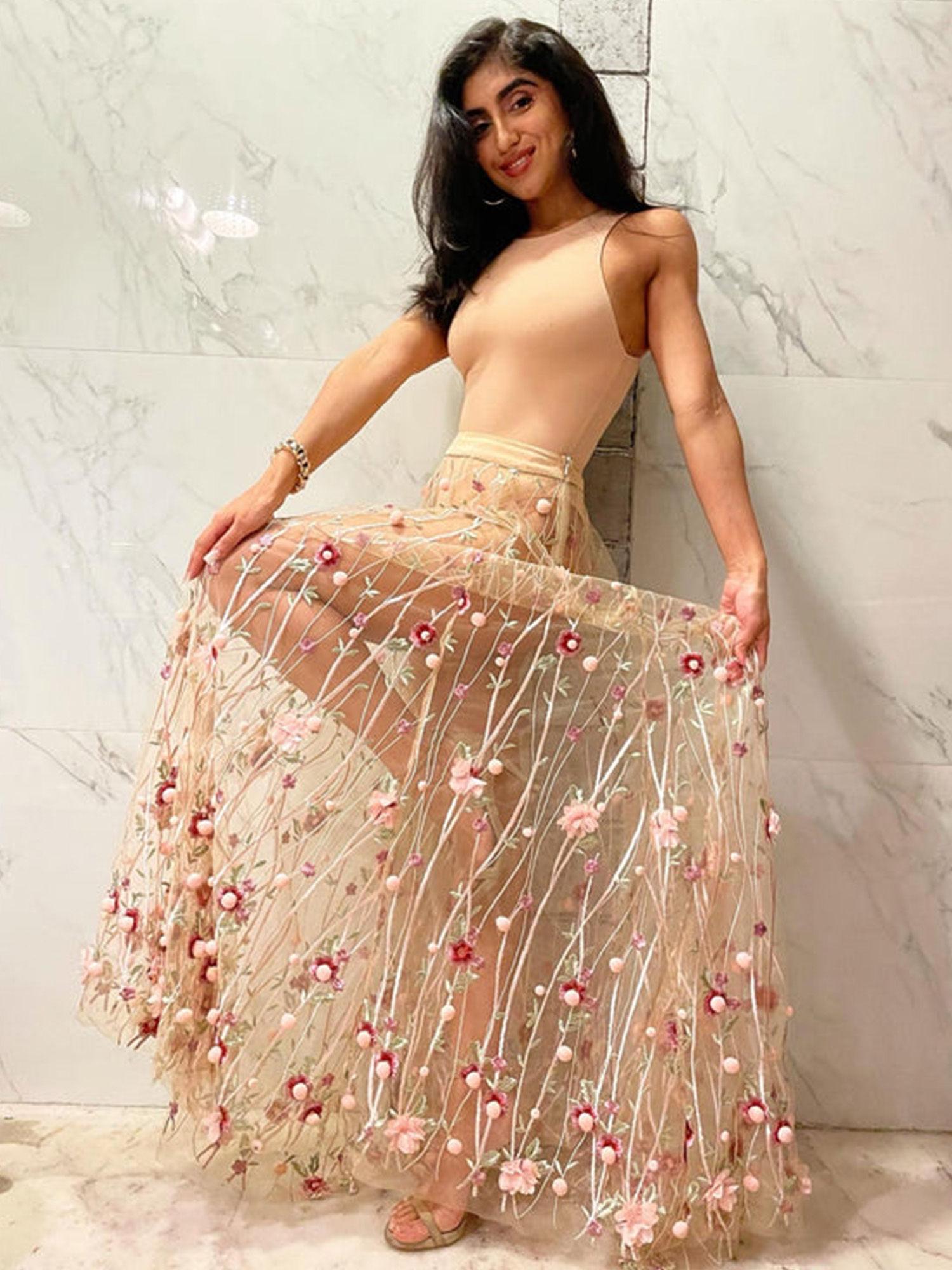 aphrodite embroidered gown skirt