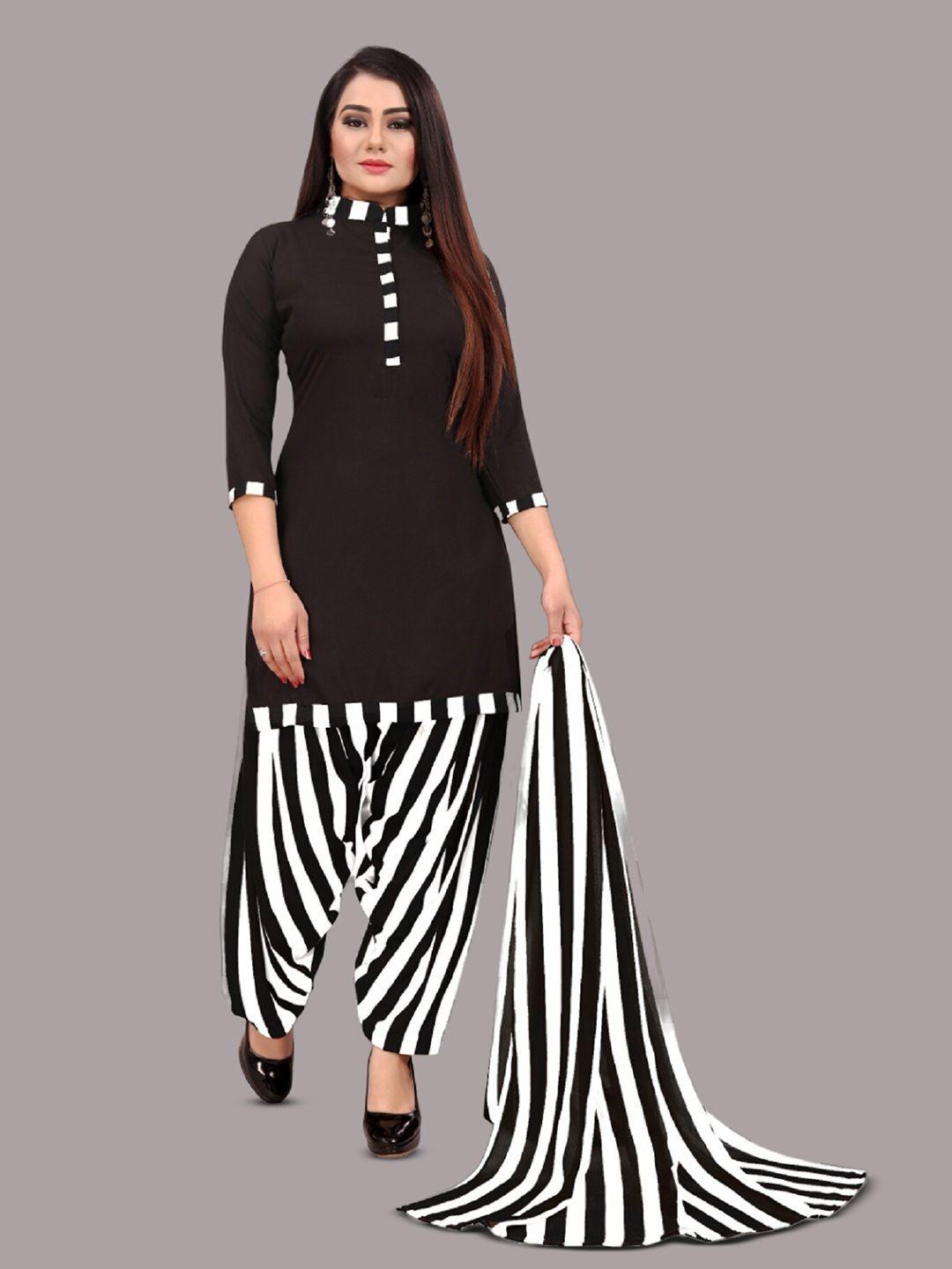 apnisha  striped unstitched dress material