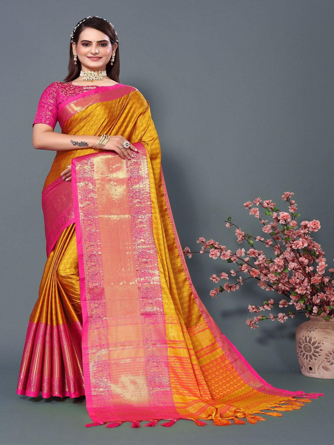 apnisha ethnic motifs woven design jacquard zari pure silk banarasi saree