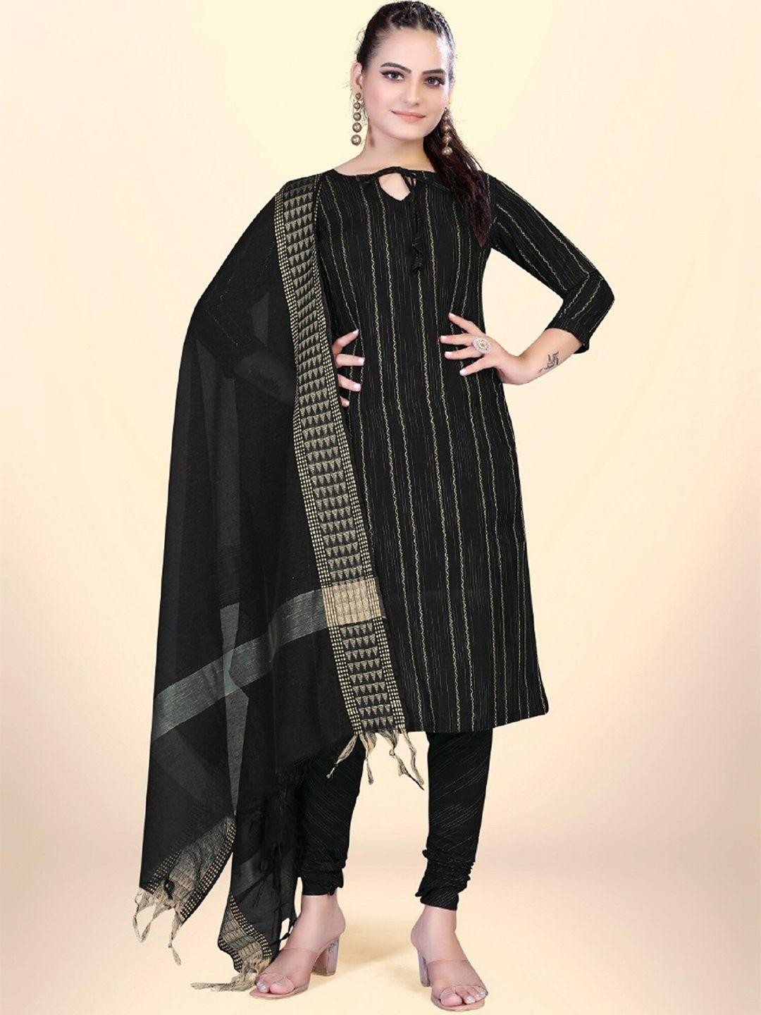 apnisha striped unstitched dress material
