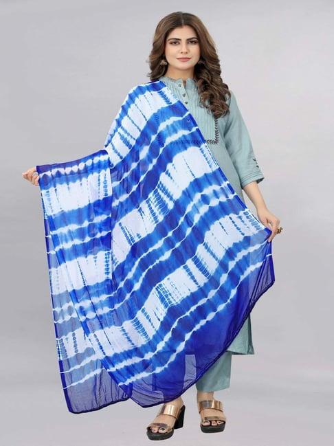 apnisha blue tie & dye dupatta