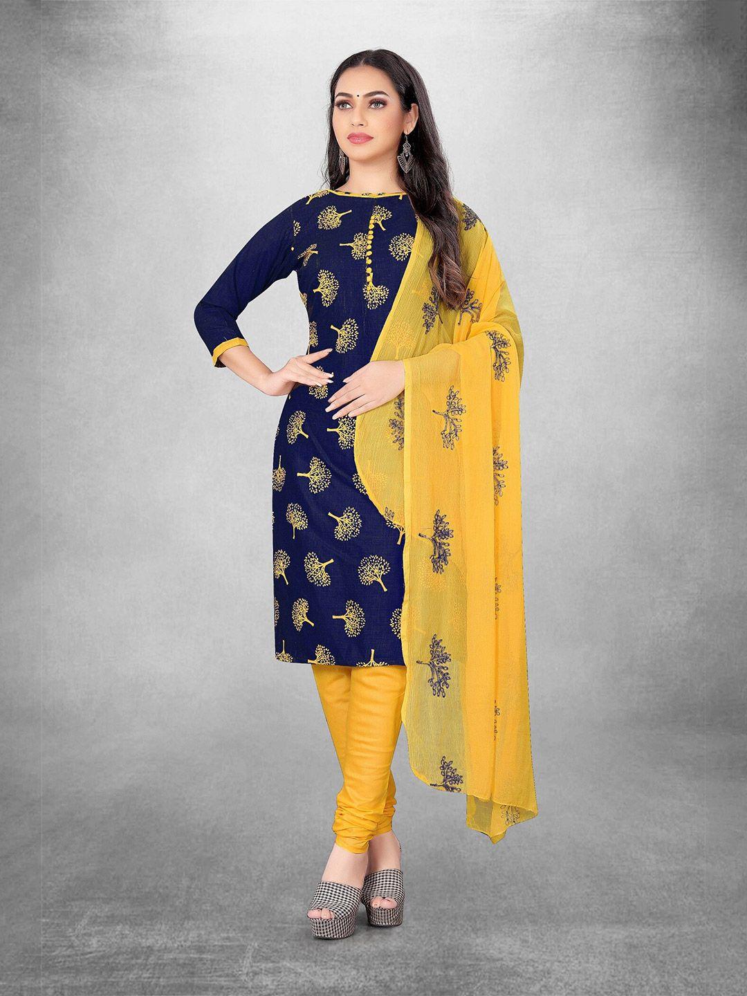 apnisha ethnic motifs printed unstitched dress material