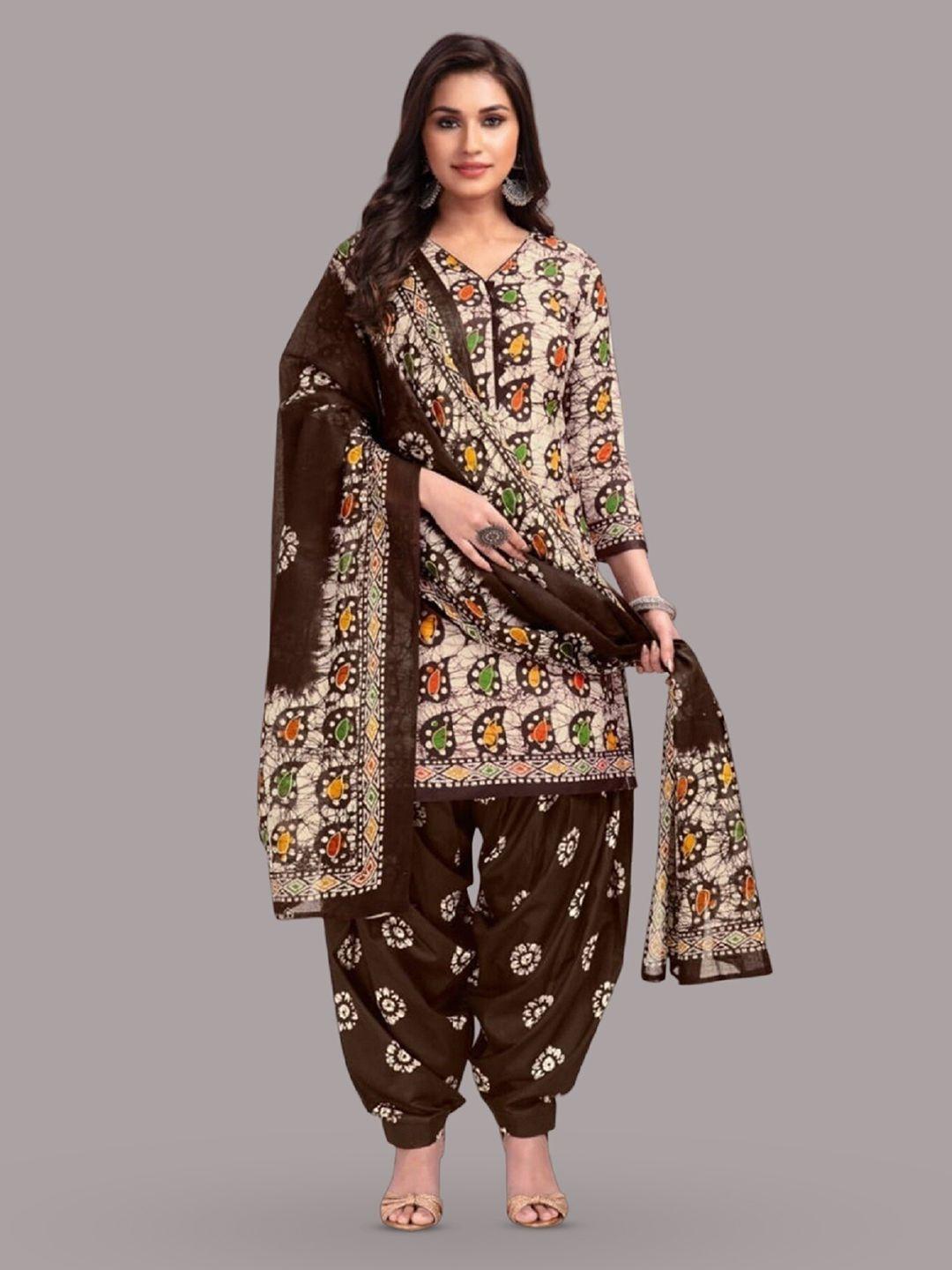 apnisha ethnic motifs printed unstitched dress material